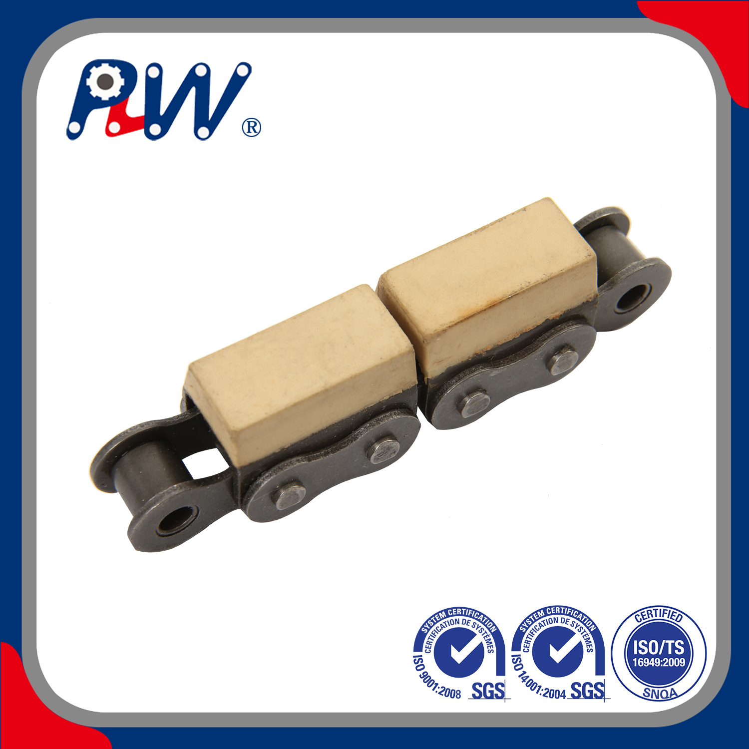 Roller Chain with Vulcanised Elastomer Profiles Conveyor Chain