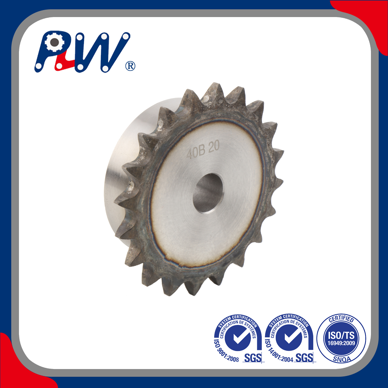 40b-20 DIN Standard Teeth Surface Heating Treatment Sprockets for B Series Roller Chain