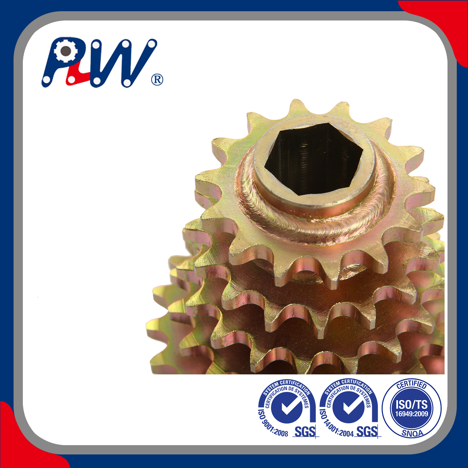 High-Wearing Feature Made to Order Transmission Sprocket with Zinc-Plated Treatment 