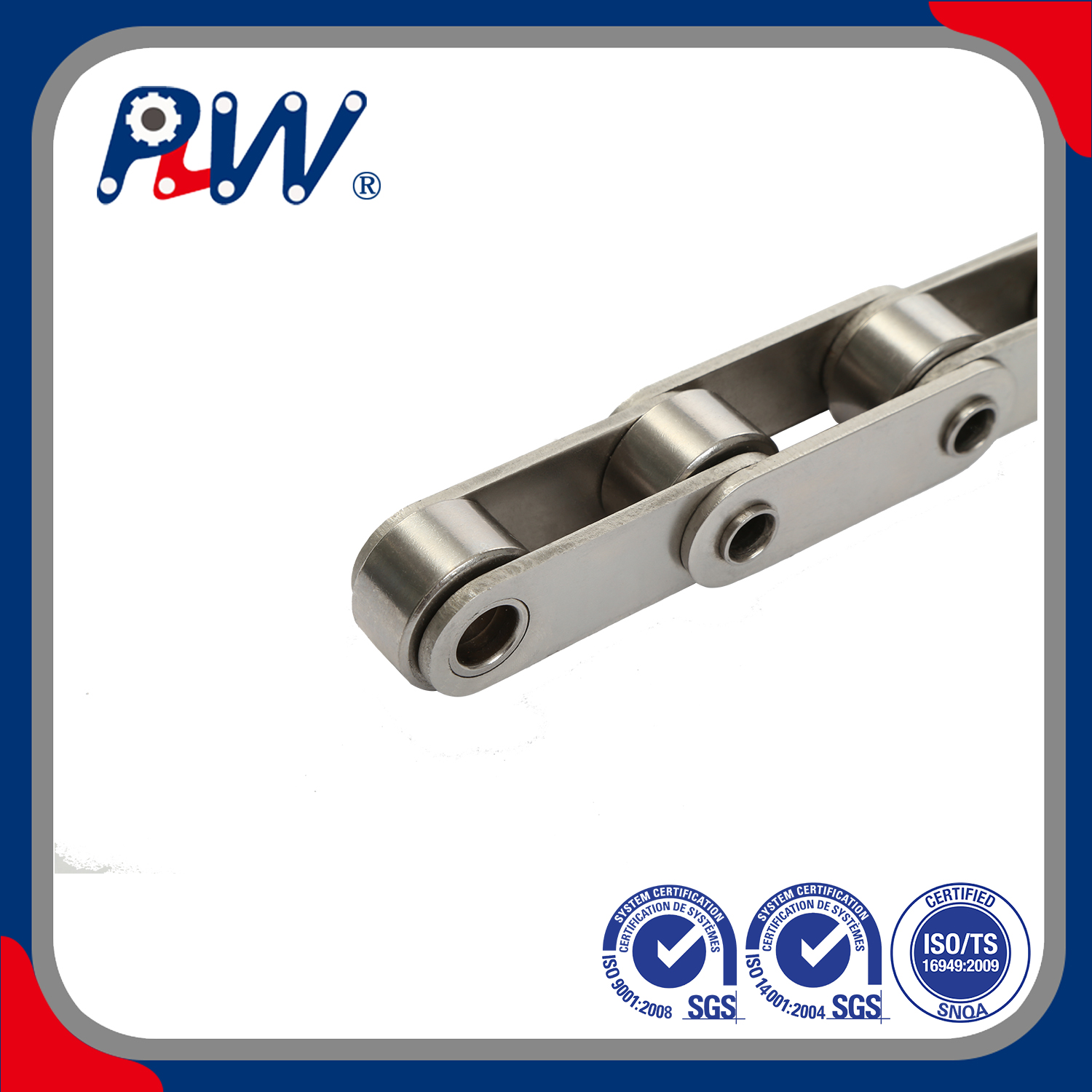 Stainless Steel Hollow Pin Conveyor Double Pitch Chain For Food Industry