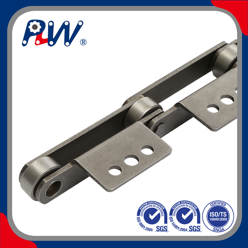 DOUBLE PITCH STAINLESS STEEL CONVEYOR CHAIN WITH ATTACHMENTS