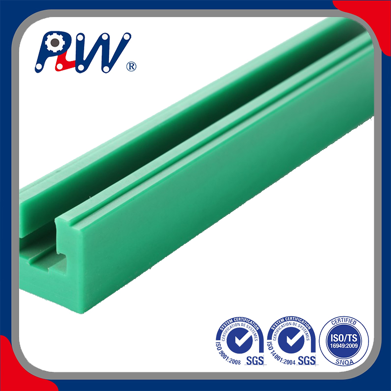 Low-Noise Plastic Chain Guide for Transmission Systems