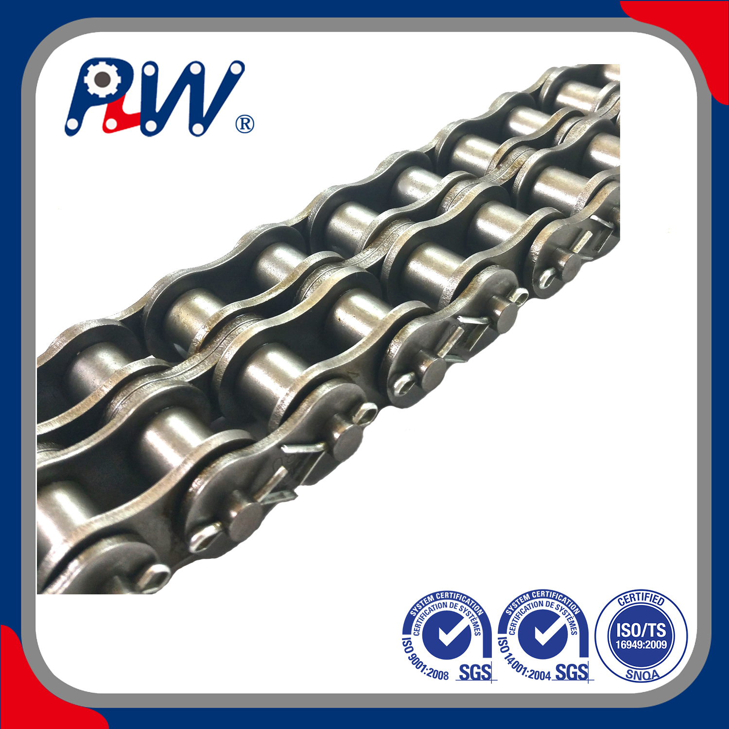 ISO Standard Cottered Type Short Pitch Precision Simplex Hardware Motorcycle Industrial Roller Chain A Series
