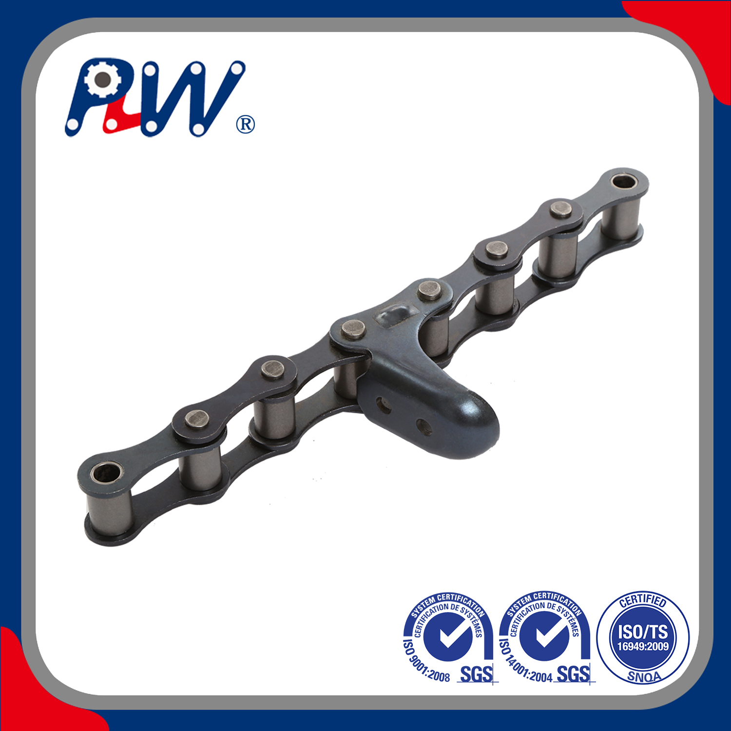 Standard SA Type Steel Agricultural Chain with Bright Surface Attachments for Industry Area