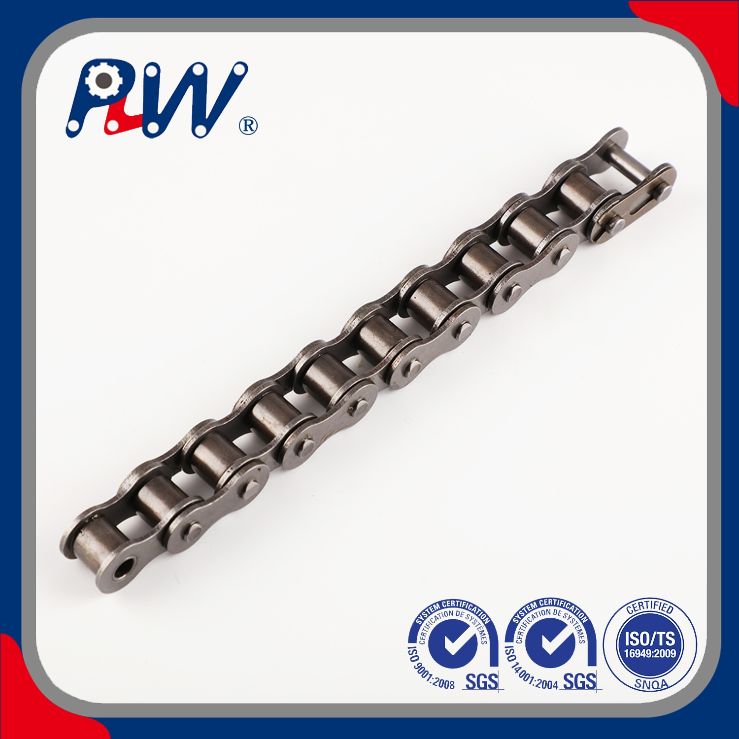 Short Pitch Precision Simplex Hardware Motorcycle Industrial Alloy Steel Roller Chain 40-1, 50-1, 60-1, 08b-1, 10b-1