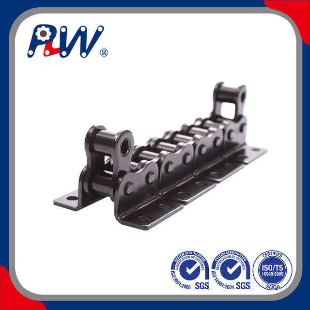 DOUBLE PITCH STAINLESS STEEL CONVEYOR CHAIN WITH ATTACHMENTS