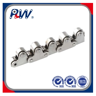 DOUBLE PITCH CONVEYOR CHAIN WITH SPECIAL ATTACHMENTS