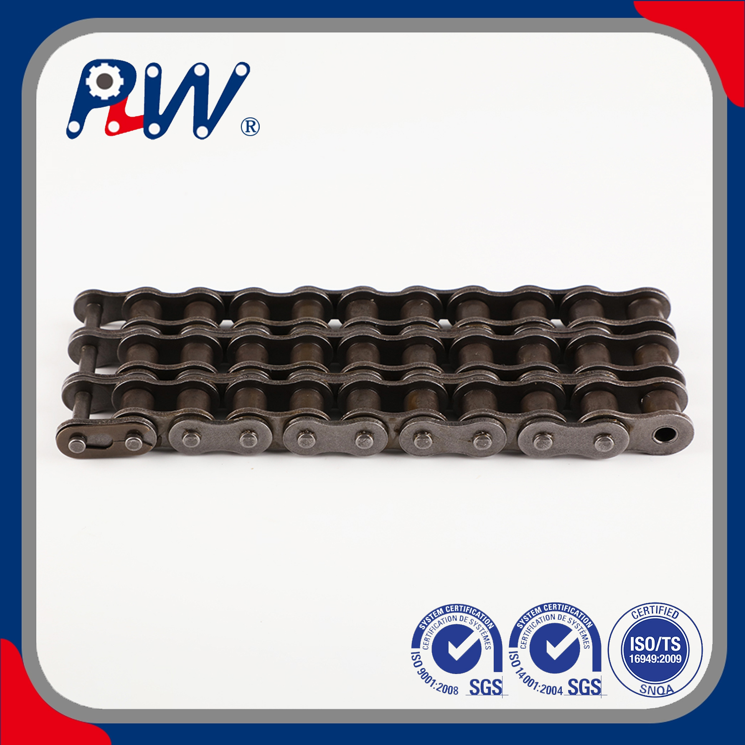 Fabriqué en Chine chaîne de rouleaux ISO de haute qualité de haute qualité / duplex / triplex 60-3, 80-3, 12b-2, 16b-3