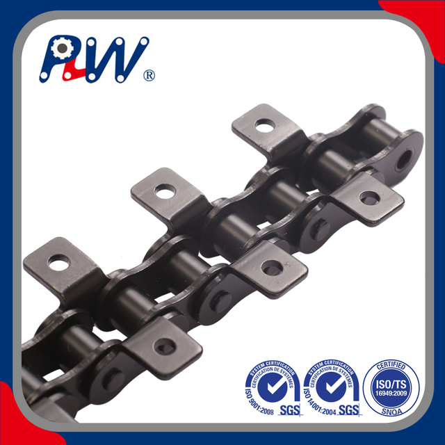 DOUBLE PITCH CONVEYOR CHAIN WITH ATTACHMENTS 