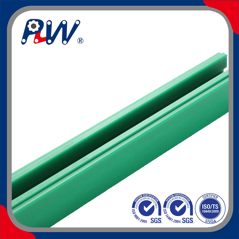 Low-Noise Plastic Chain Guide for Transmission Systems