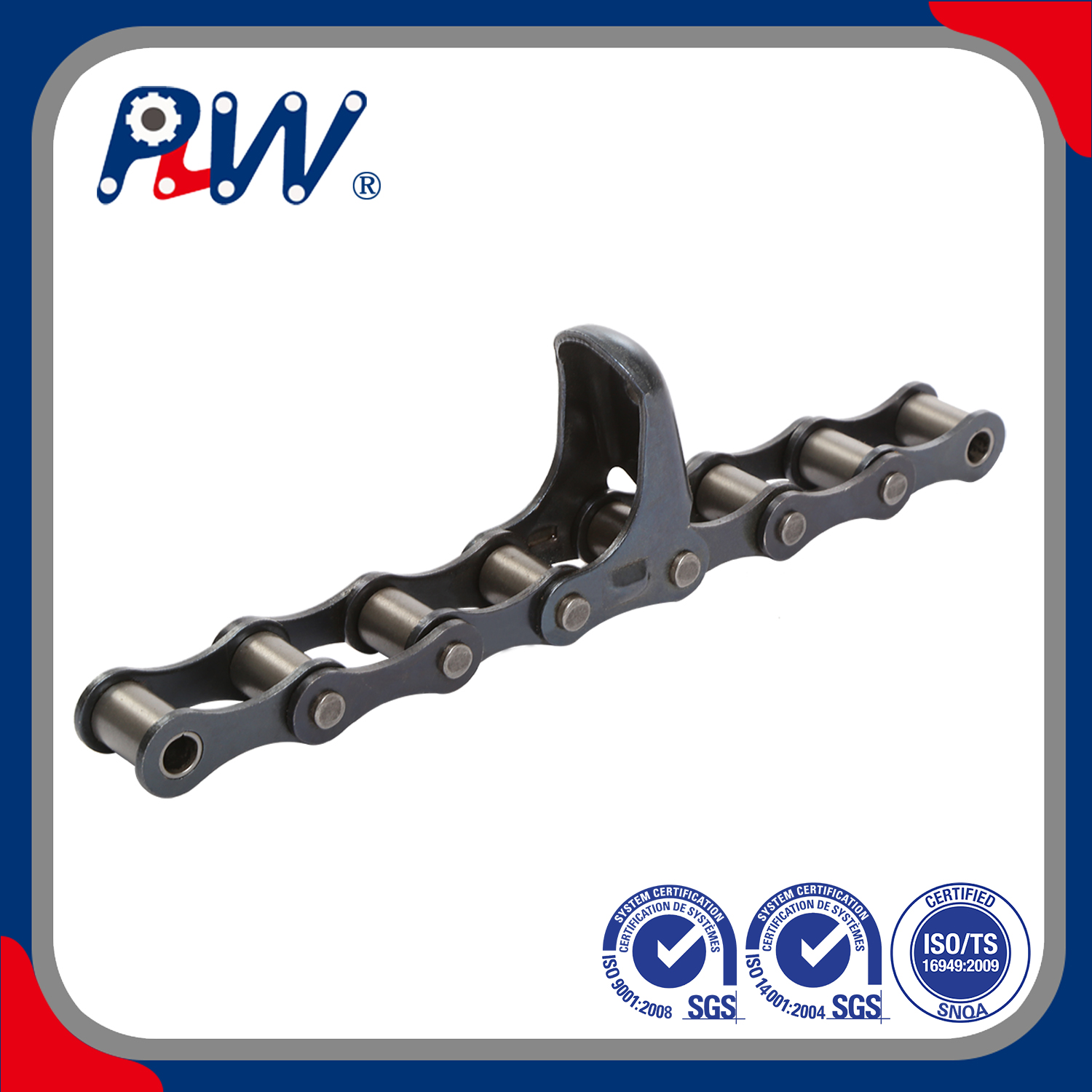 Standard SA Type Steel Agricultural Chain with Bright Surface Attachments for Industry Area