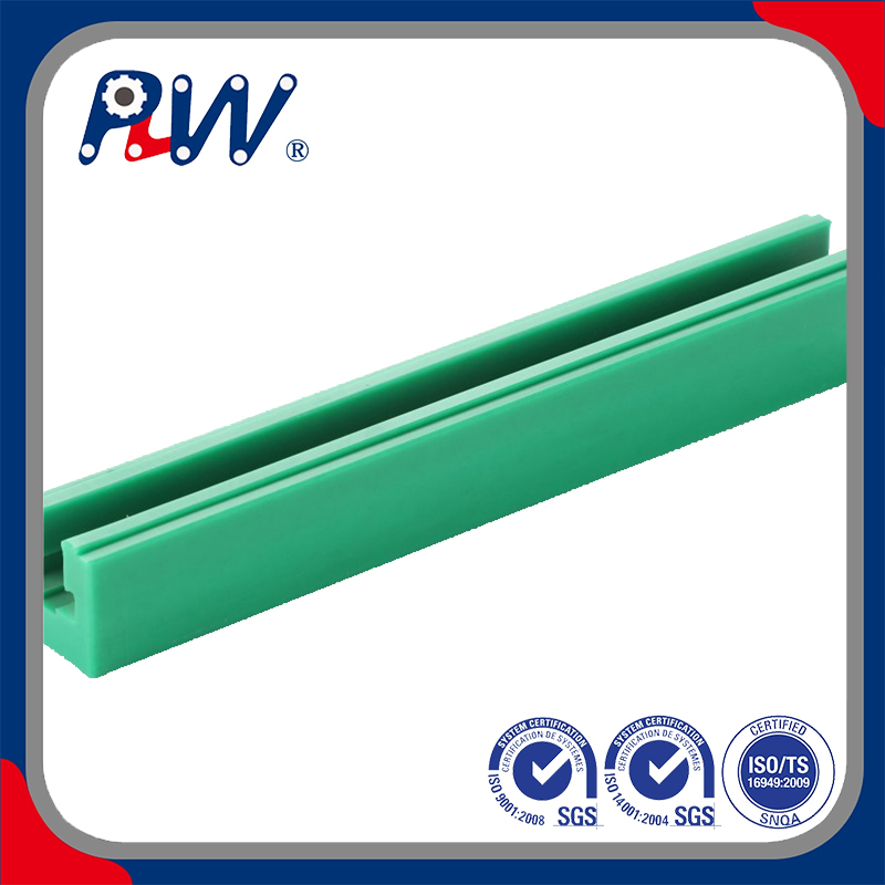 Low-Noise Plastic Chain Guide for Transmission Systems