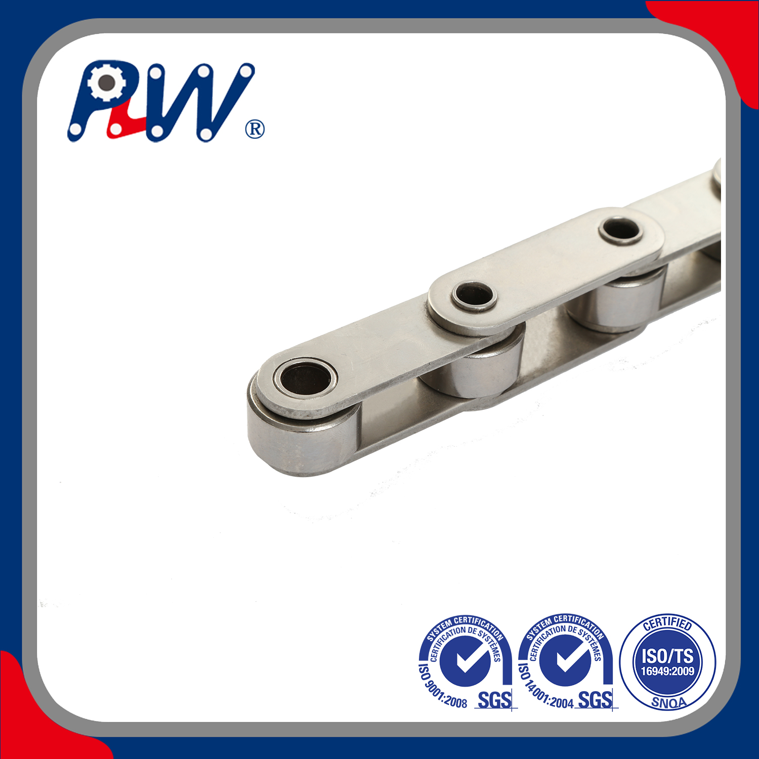 Stainless Steel Hollow Pin Conveyor Double Pitch Chain For Food Industry