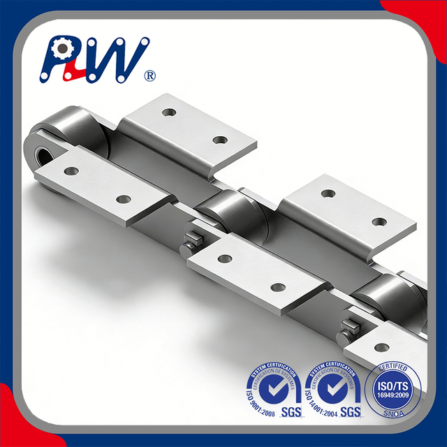 Double Pitch Stainless Steel Conveyor Chain with Attachments