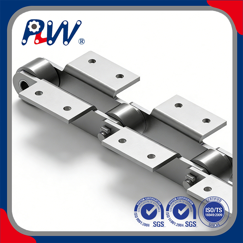 Double Pitch Stainless Steel Conveyor Chain with Attachments