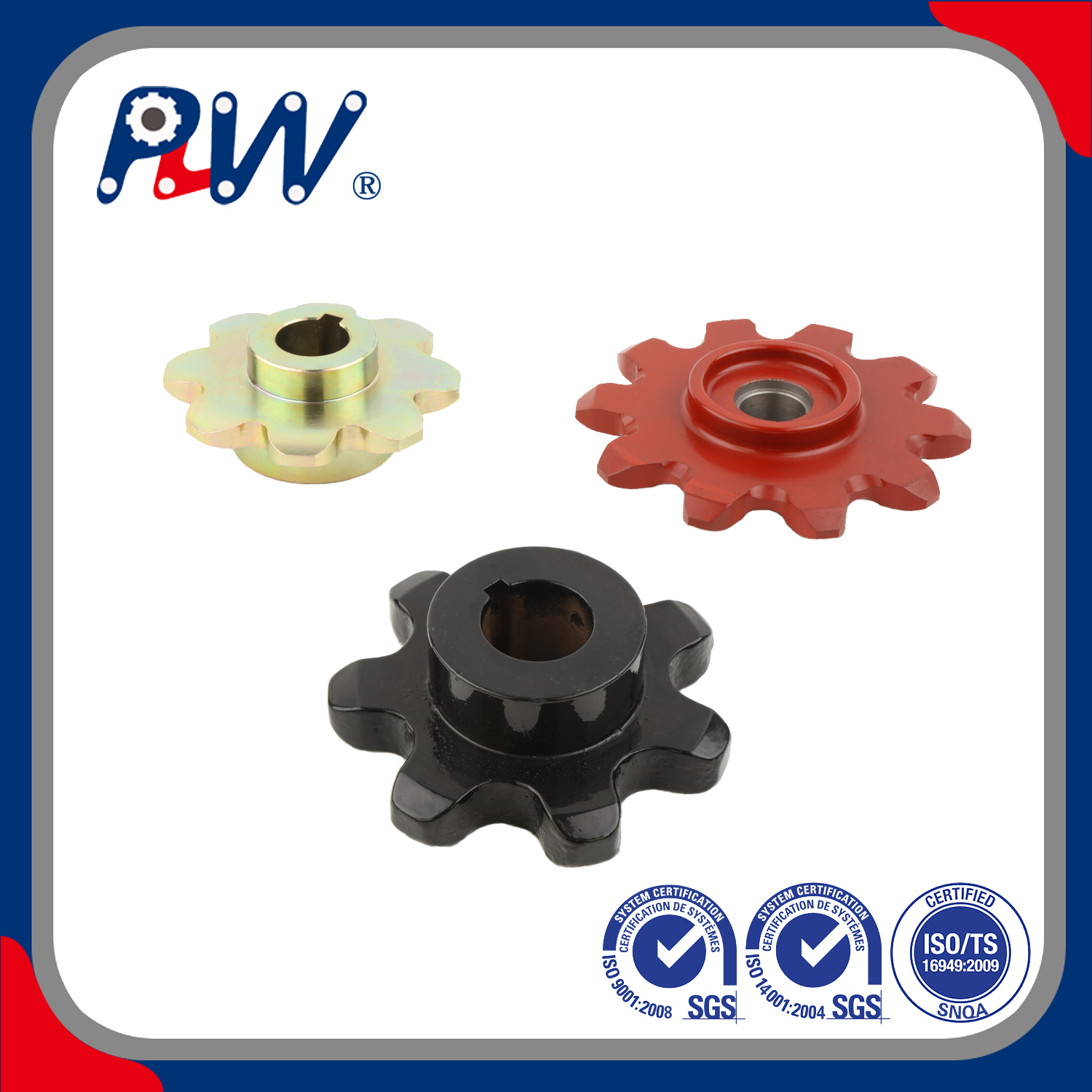 America, Kana, Europe, ANSI Standard or Made to Order Sprockets for Roller Chain and Conveyor Chain