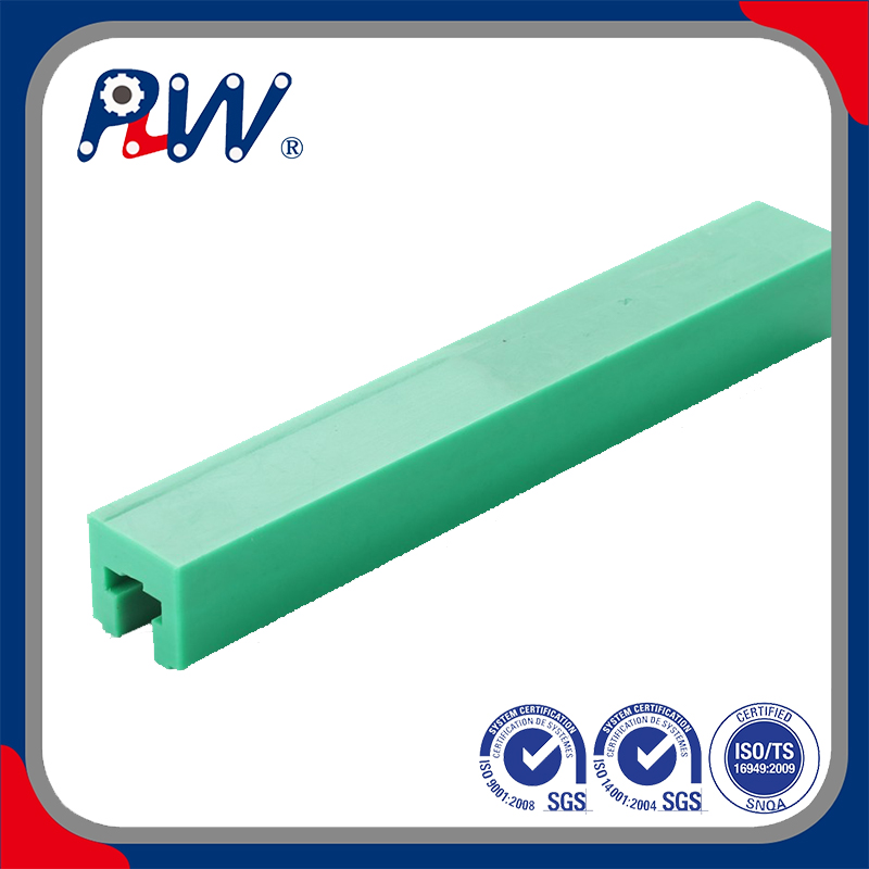 Low-Noise Plastic Chain Guide for Transmission Systems