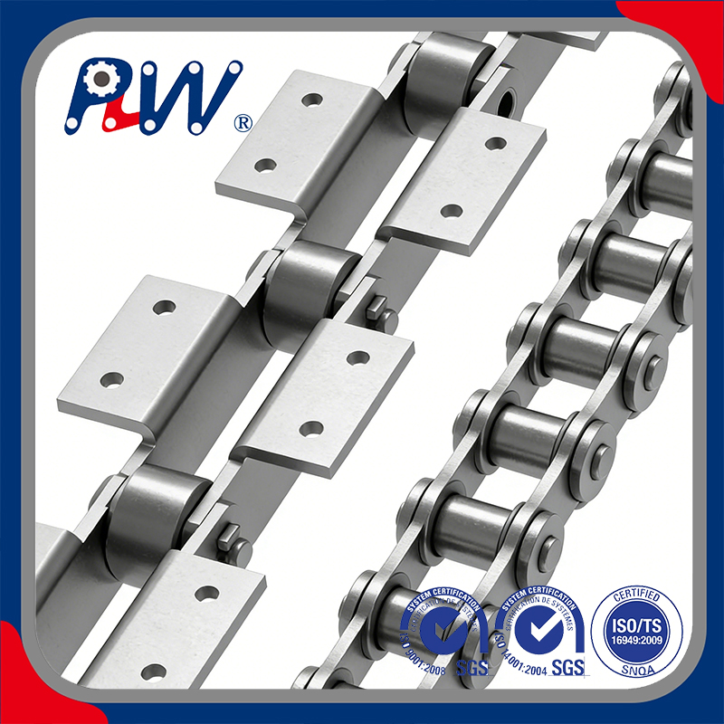 Double Pitch Stainless Steel Conveyor Chain with Attachments