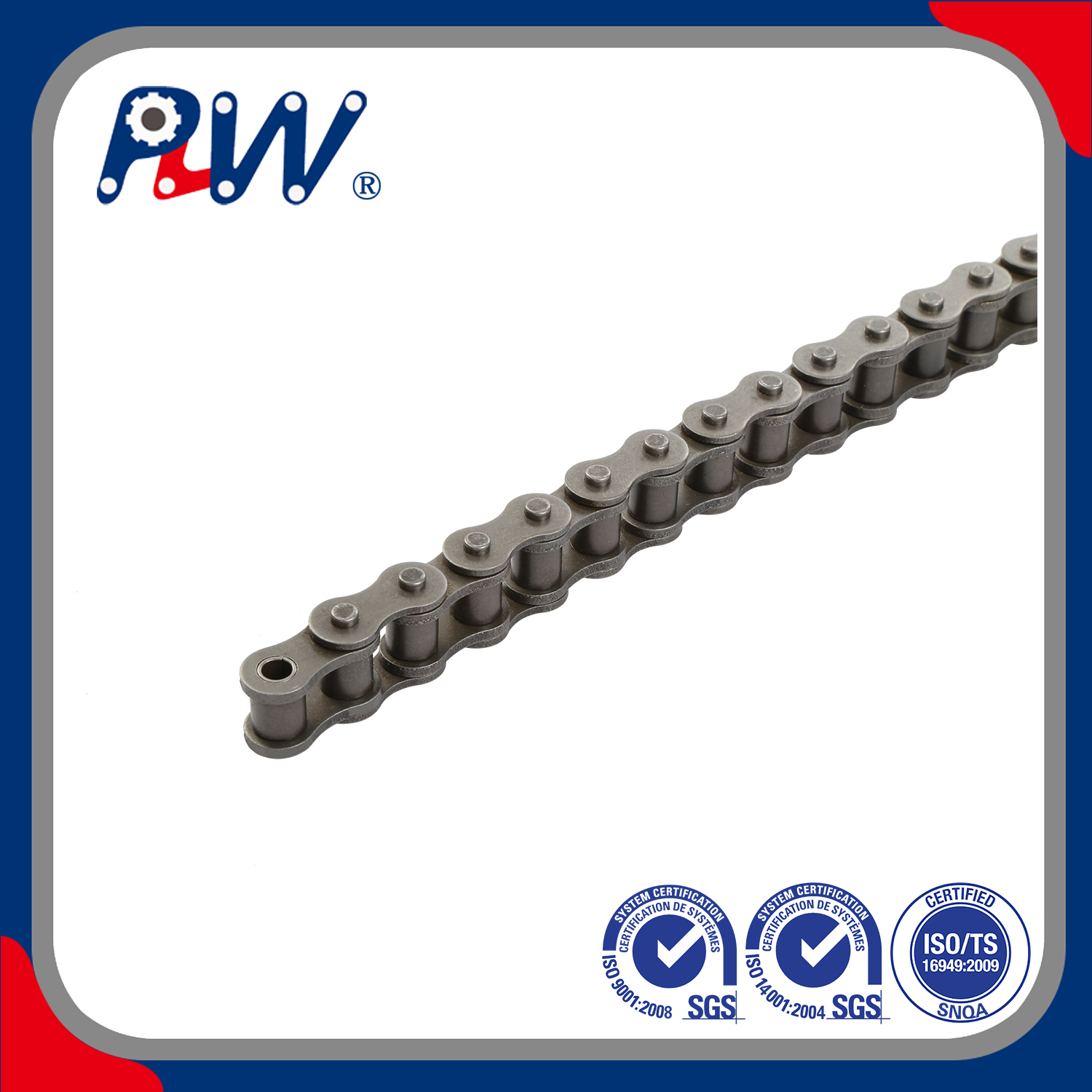 ISO Standard Short Pitch Precision Simplex Heavy Duty Industrial Roller Chain